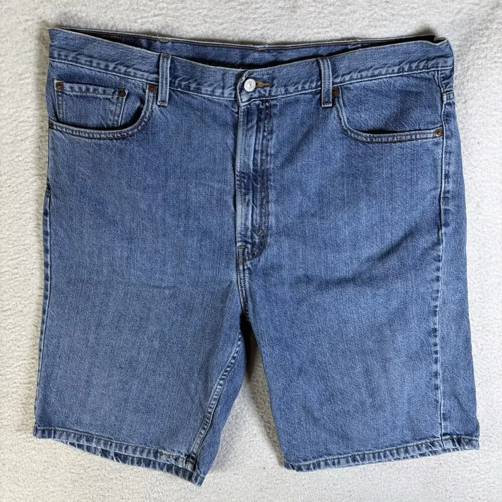 Vintage Levis Shorts Mens 42 Dad Jorts Blue Denim 505 Medium Wash Y2K 2007